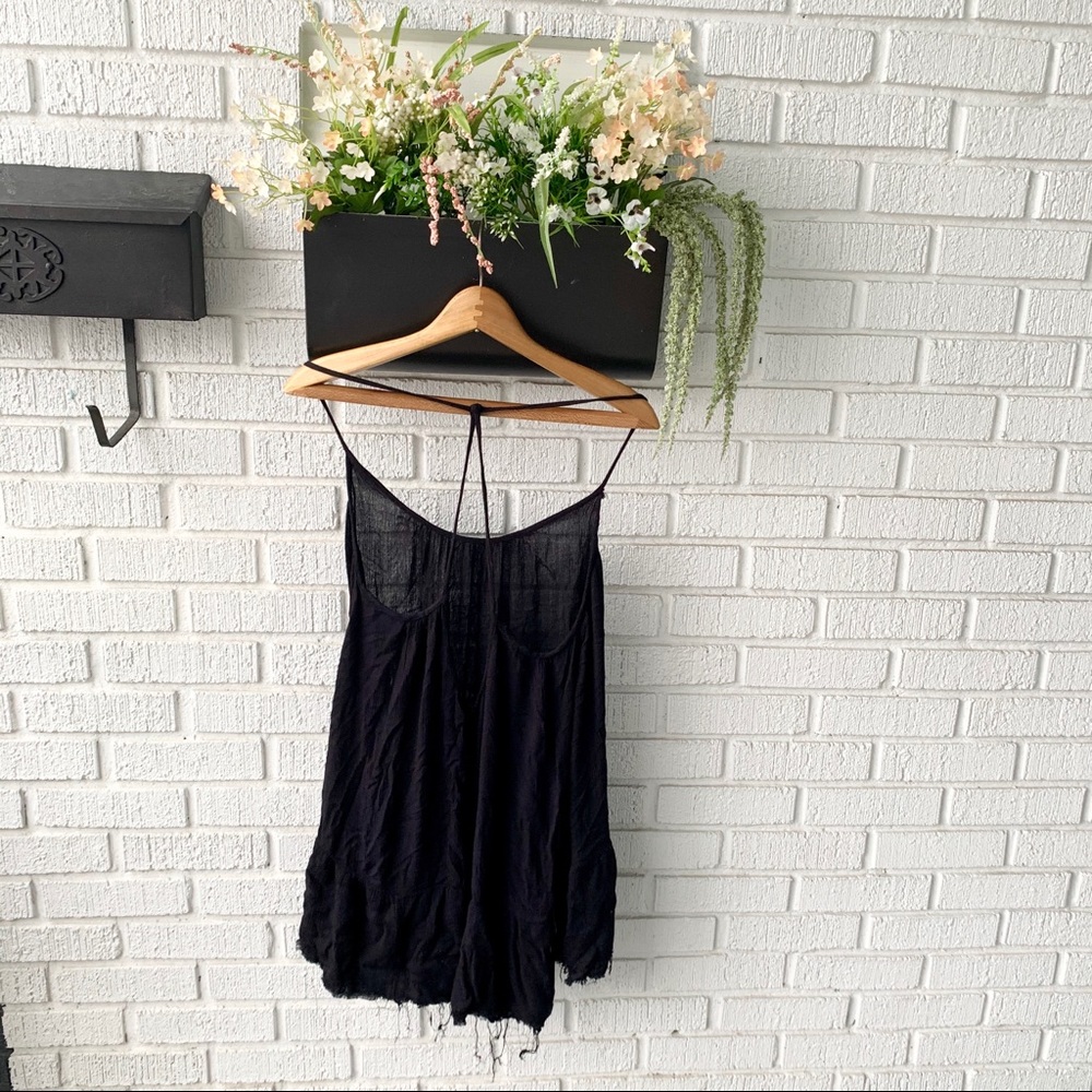 Urban Outfitters Black Thin Racerback Tank Top XSP - Picture 3 of 10